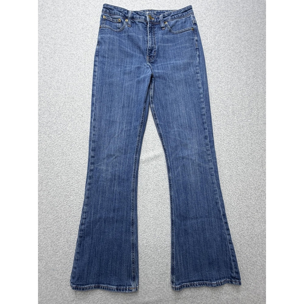 J.Crew Jeans Womens 28‎ Blue Mid Rise Skinny Flare Stretch Medium Wash Denim